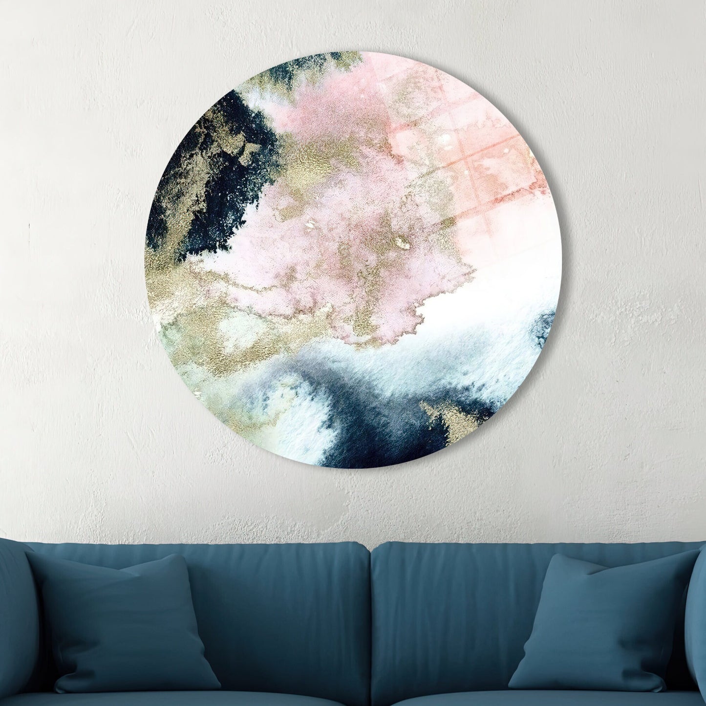 Pink Marble Glass Wall Art