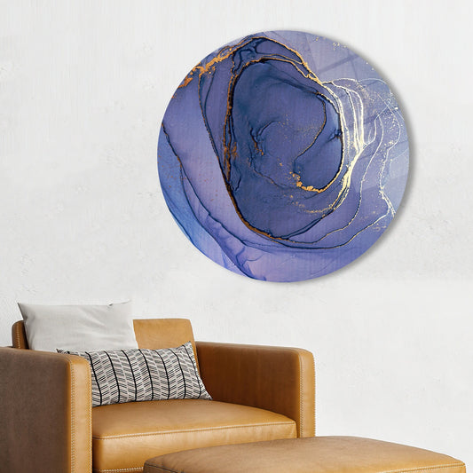 Modern Purple Marble Glass Wall Decoration - Tempered Glass Decor