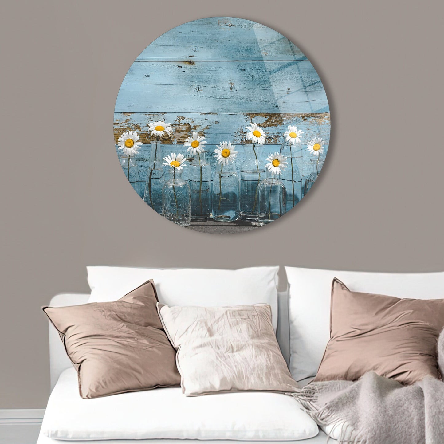 Daisy Flower Lover Botanical Glass Wall Art
