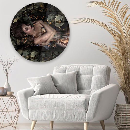 Sensual Woman Glass Wall Art: Beautiful Nude Glass Decor for Modern Home