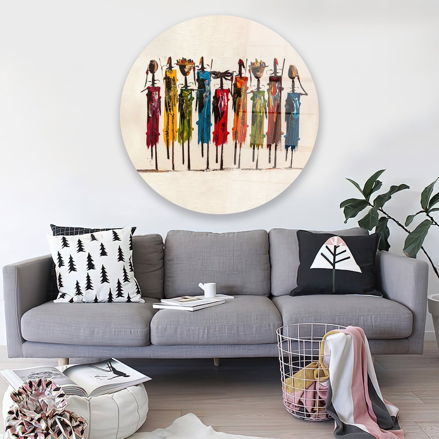 African Masai Vibrant Glass Wall Art