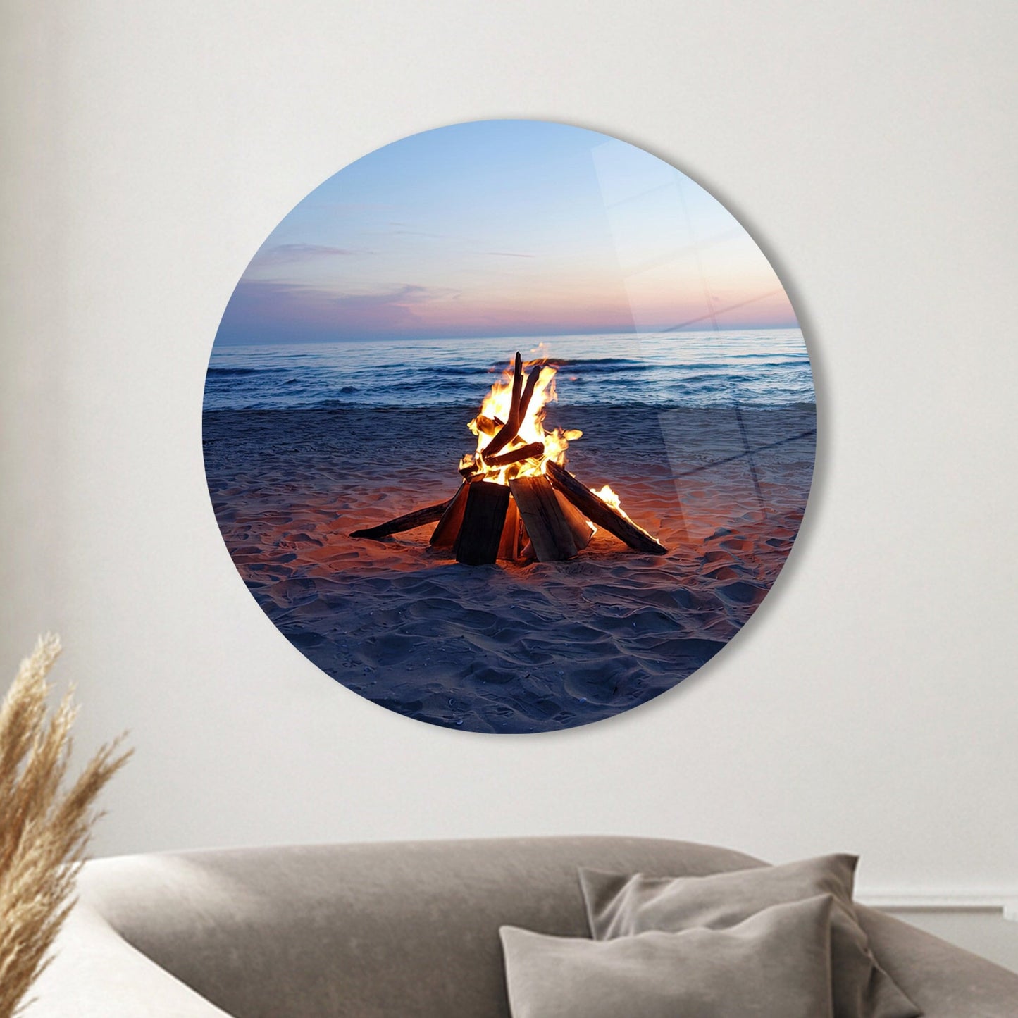 Serenity Beach Landscape Glass Wall Art
