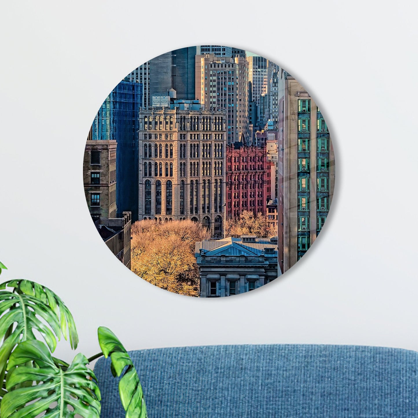 New York Manhattan Cityscape Glass Wall Art