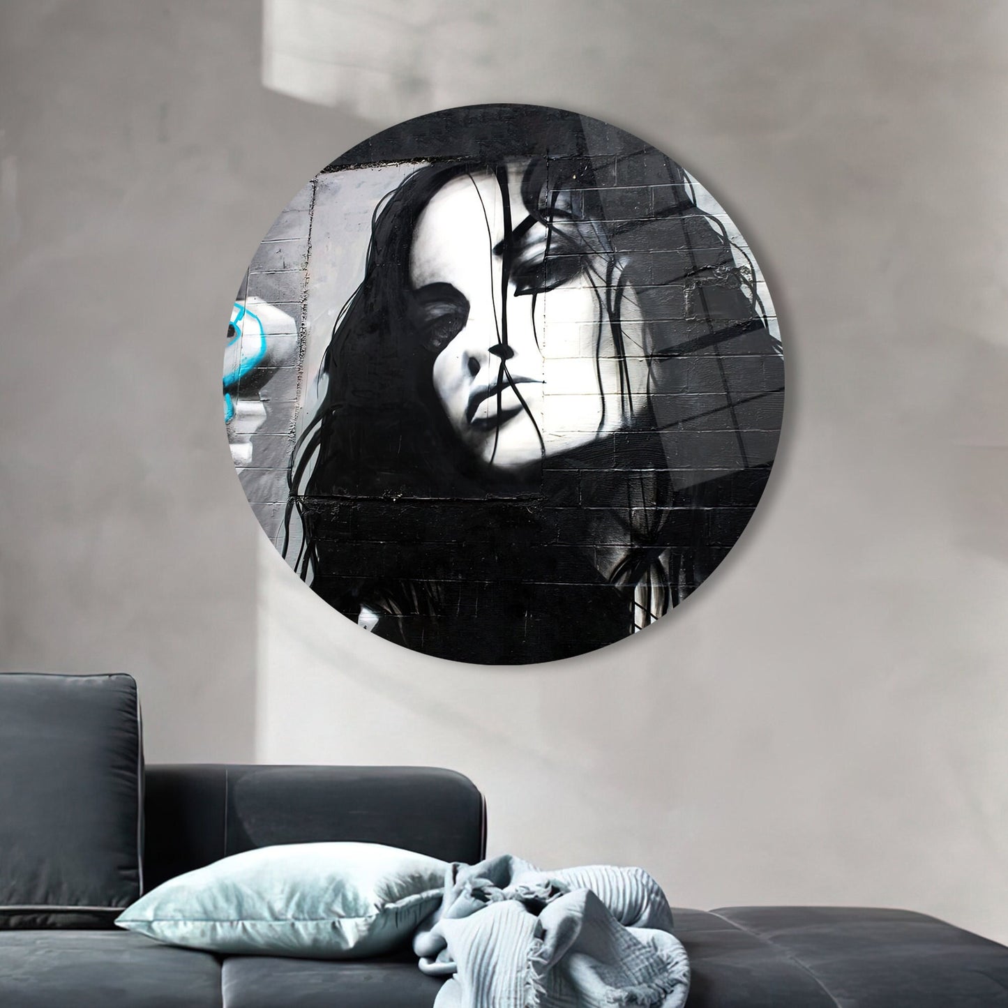 Woman Street Design Glass Wall Art