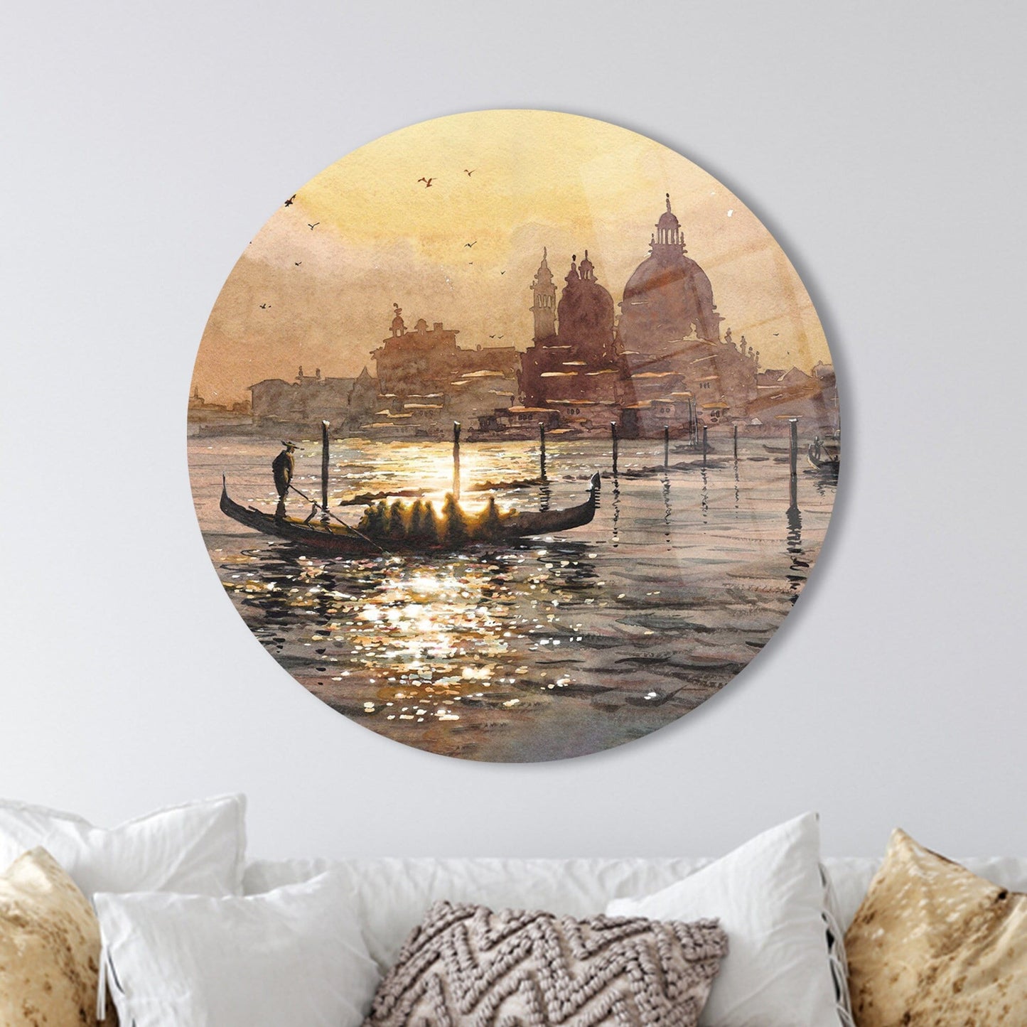 Grand Canal Old Venice Glass Wall Art