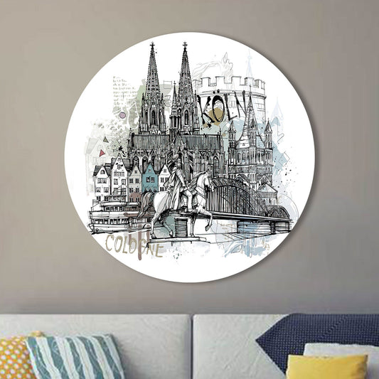 Cityscape Wall Decor: Koln Landscape Tempered Glass Art