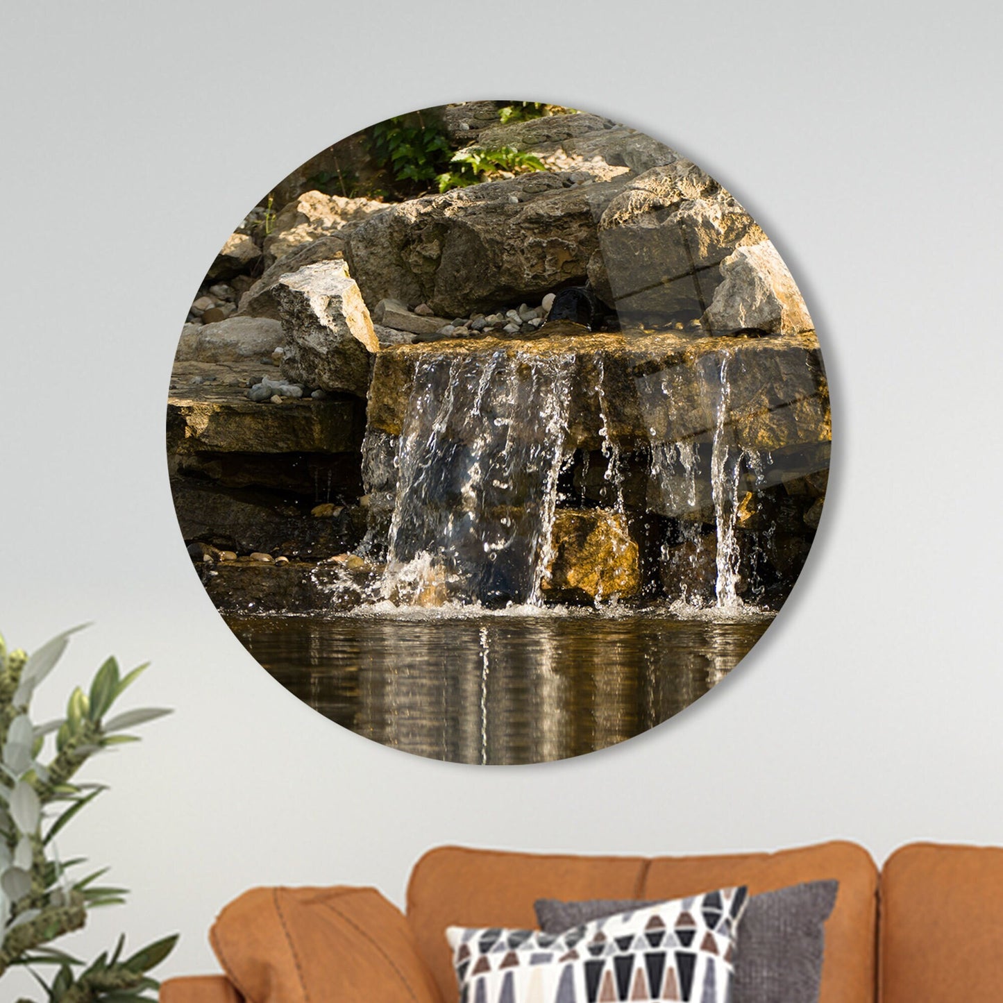 Nature Landscape Waterfall Glass Wall Art