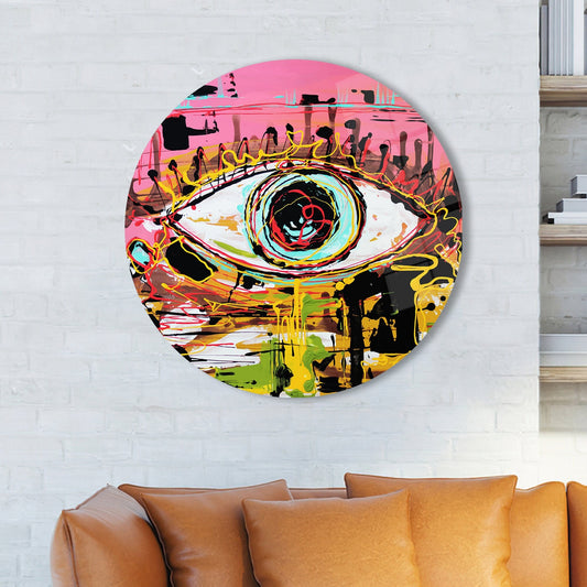 Colorful Graffiti Tempered Glass Wall Art for Modern Home Decor