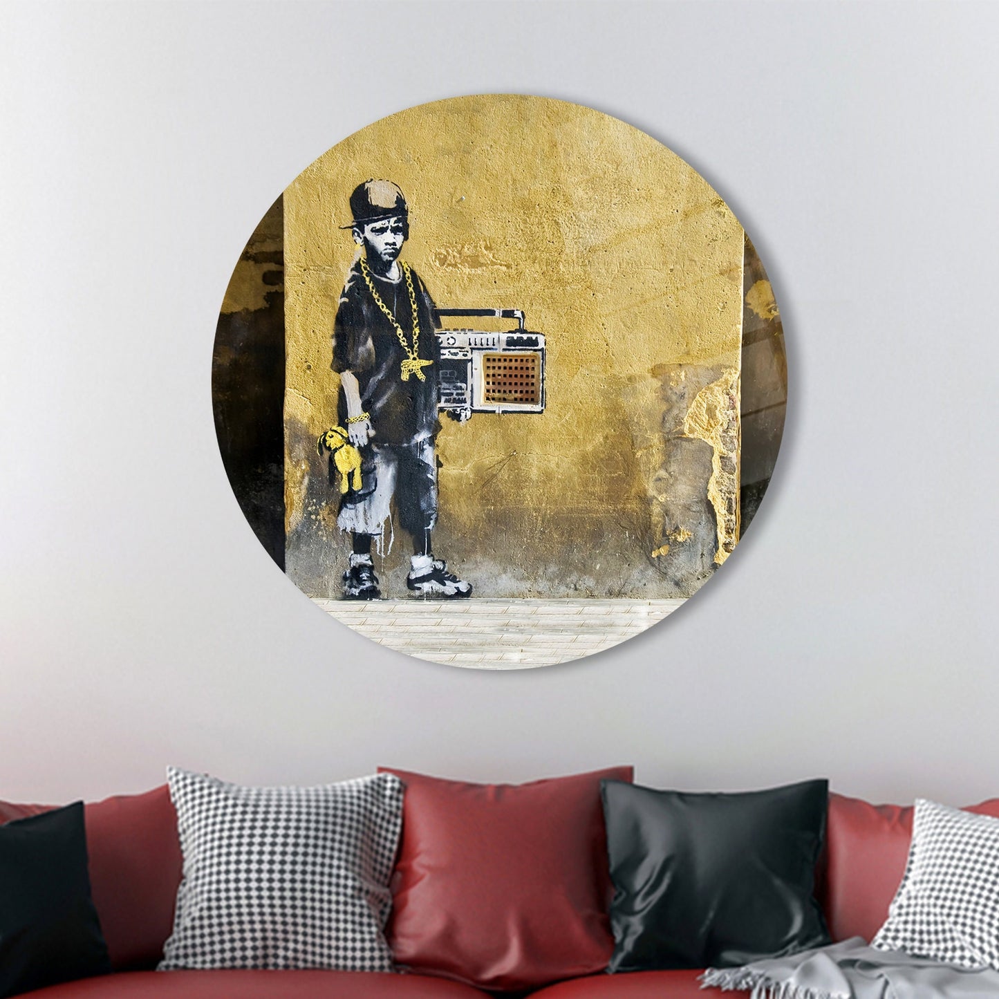 Banksy Boy Glass Wall Art
