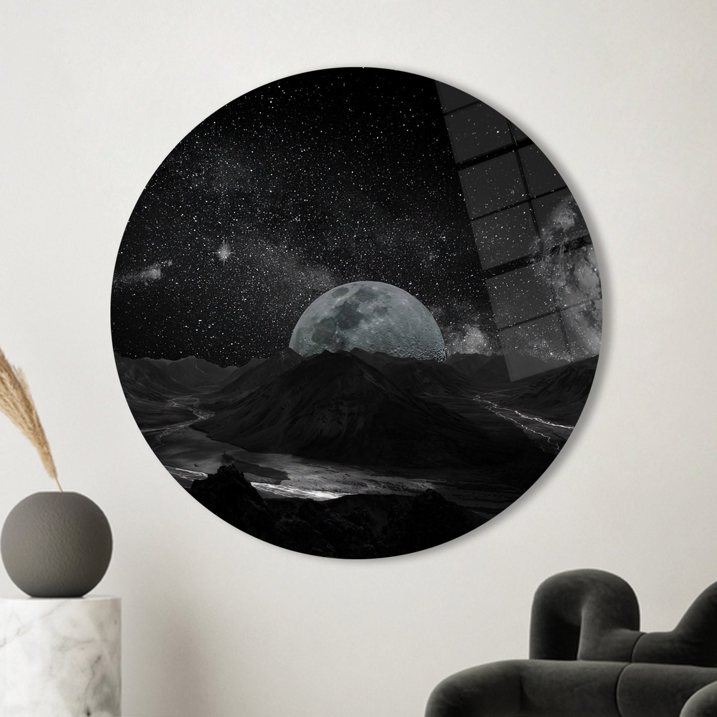 Starry Sky Landscape Full Glass Wall Art