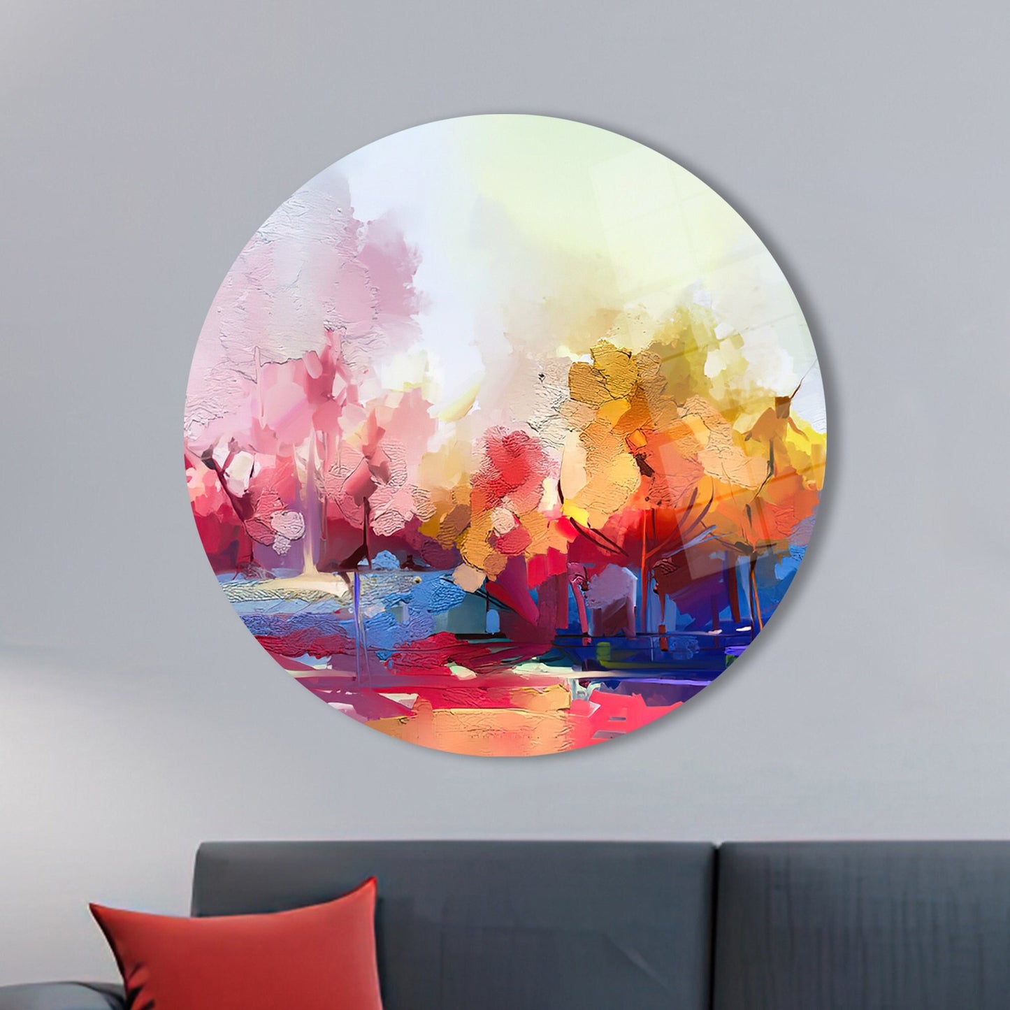 Abstract Forest Nature-inspired Glass Wall Art