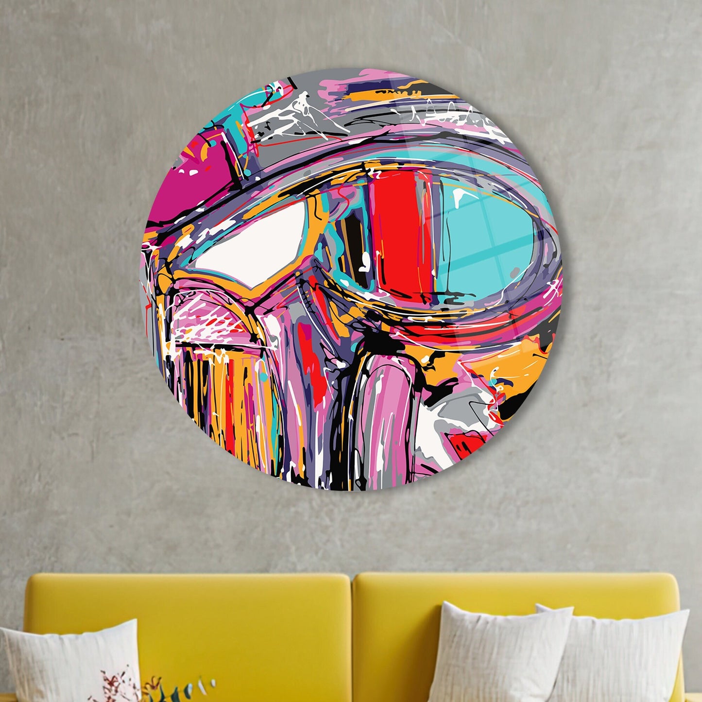 Abstract Colorful Glass Wall Art