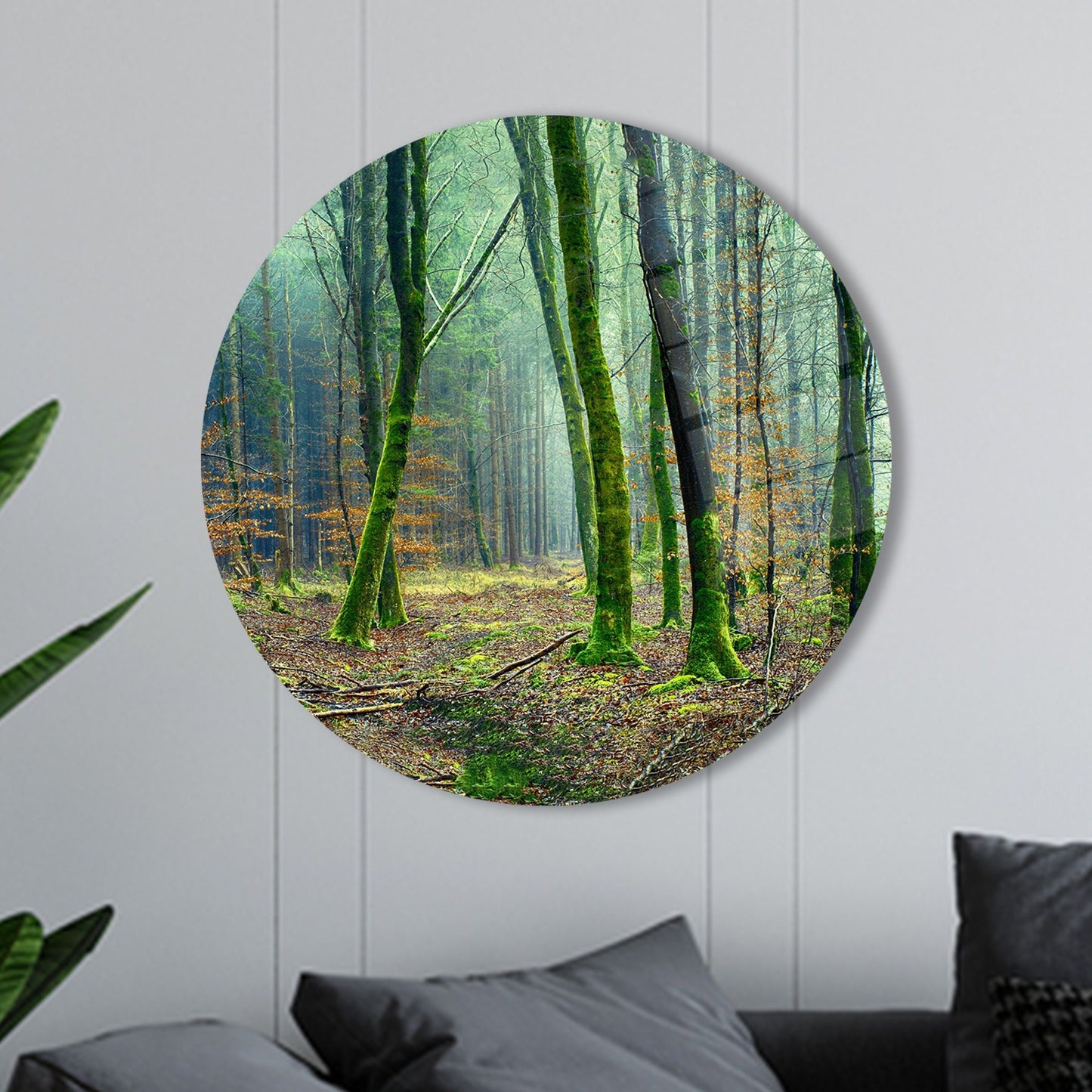Green Jungle Forest Trees Glass Wall Art