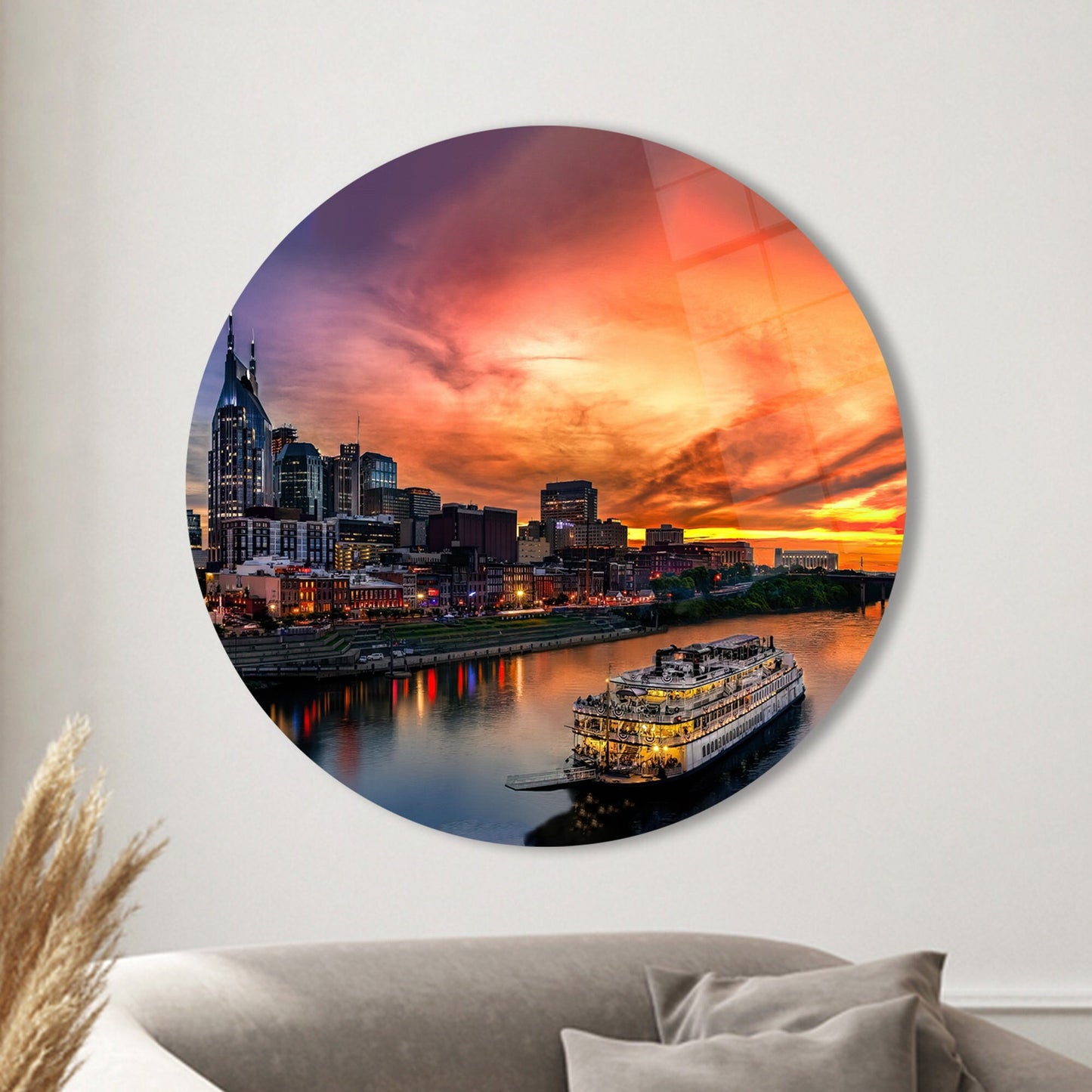 Moon Landscape Glass Wall Art
