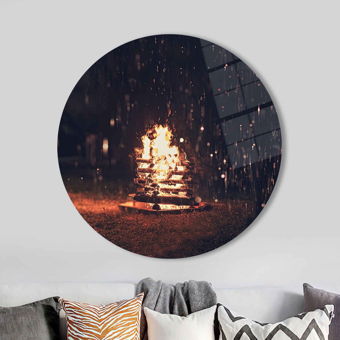 Night Landscape Glass Wall Art