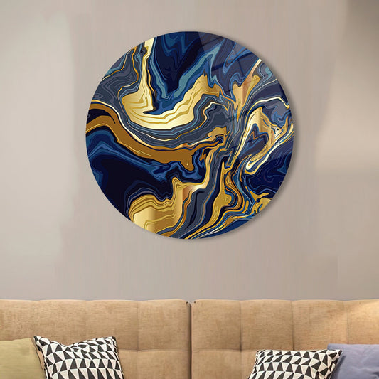 Modern Gold Glass Wall Art - Abstract Glass Decor for Contemporary Spaces