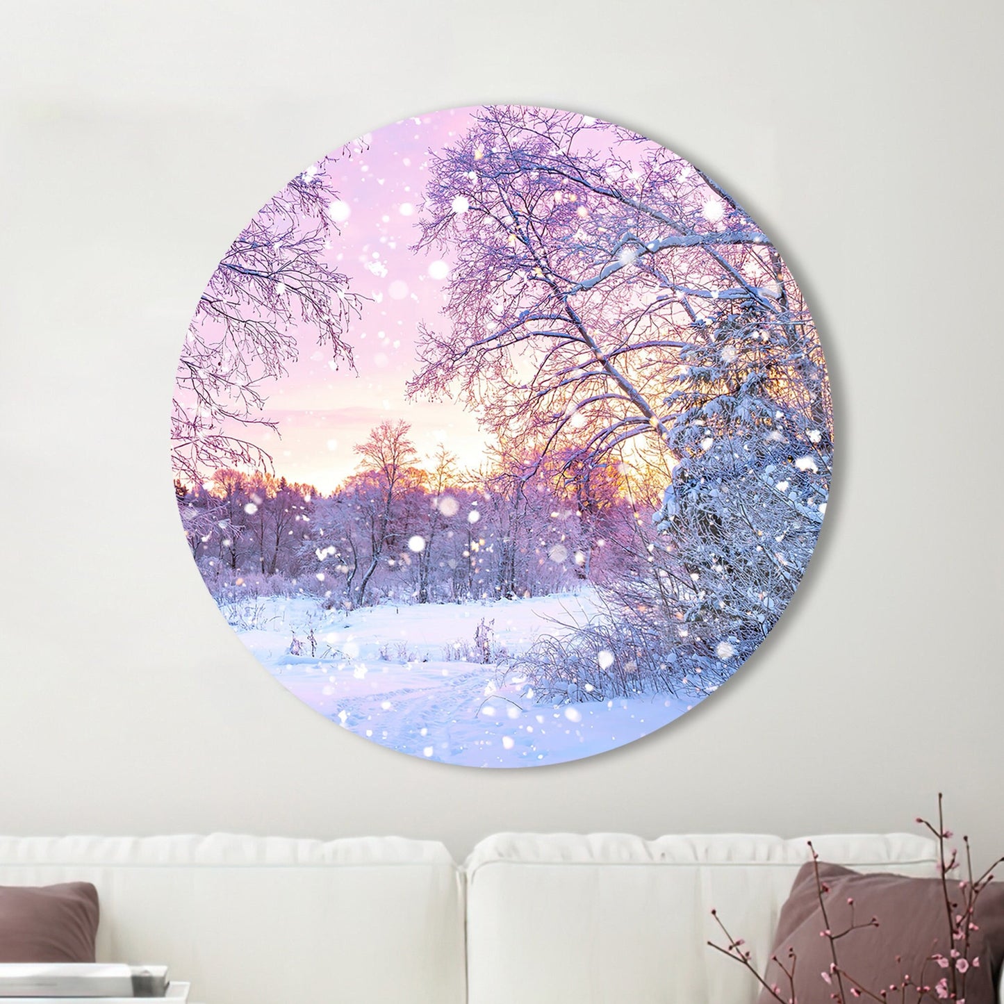 Snow Landscape Winter Glass Wall Art