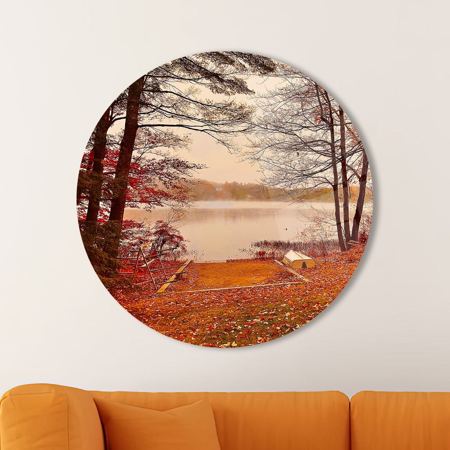 Lake Landscape Glass Wall Art