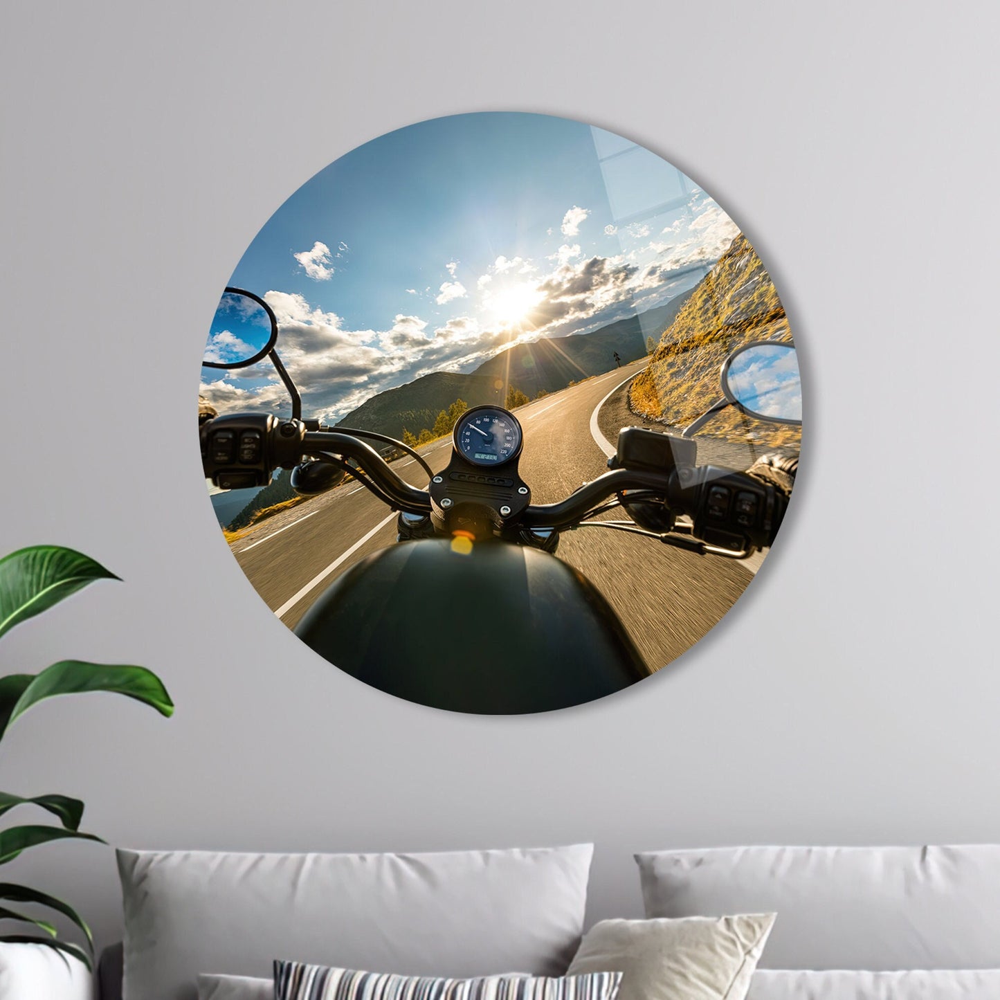 Sunset Landscape Vibrant Glass Wall Art