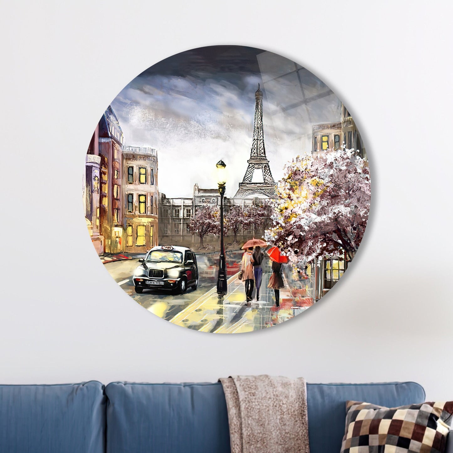Spring Landscape Homes Glass Wall Art