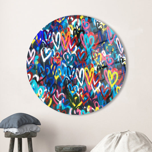 Abstract Glass Wall Art - Multicolor Glass Mural for Modern Decor