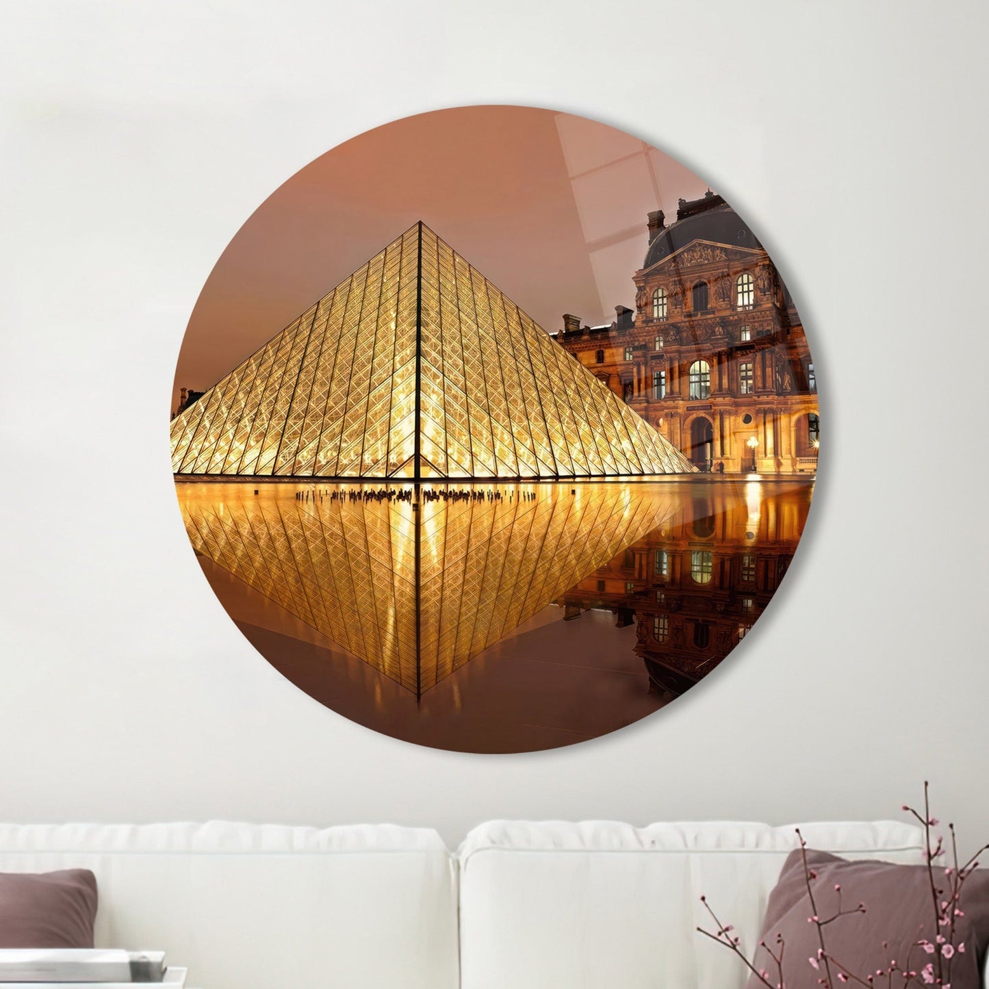 Louvre Museum Paris Landscape Glass Wall Art