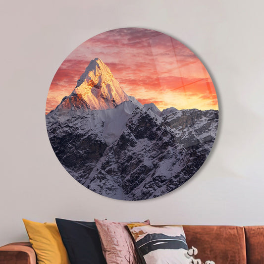 Tempered Glass Wall Art: Ama Dablam Peak Landscape Decor from Nepal