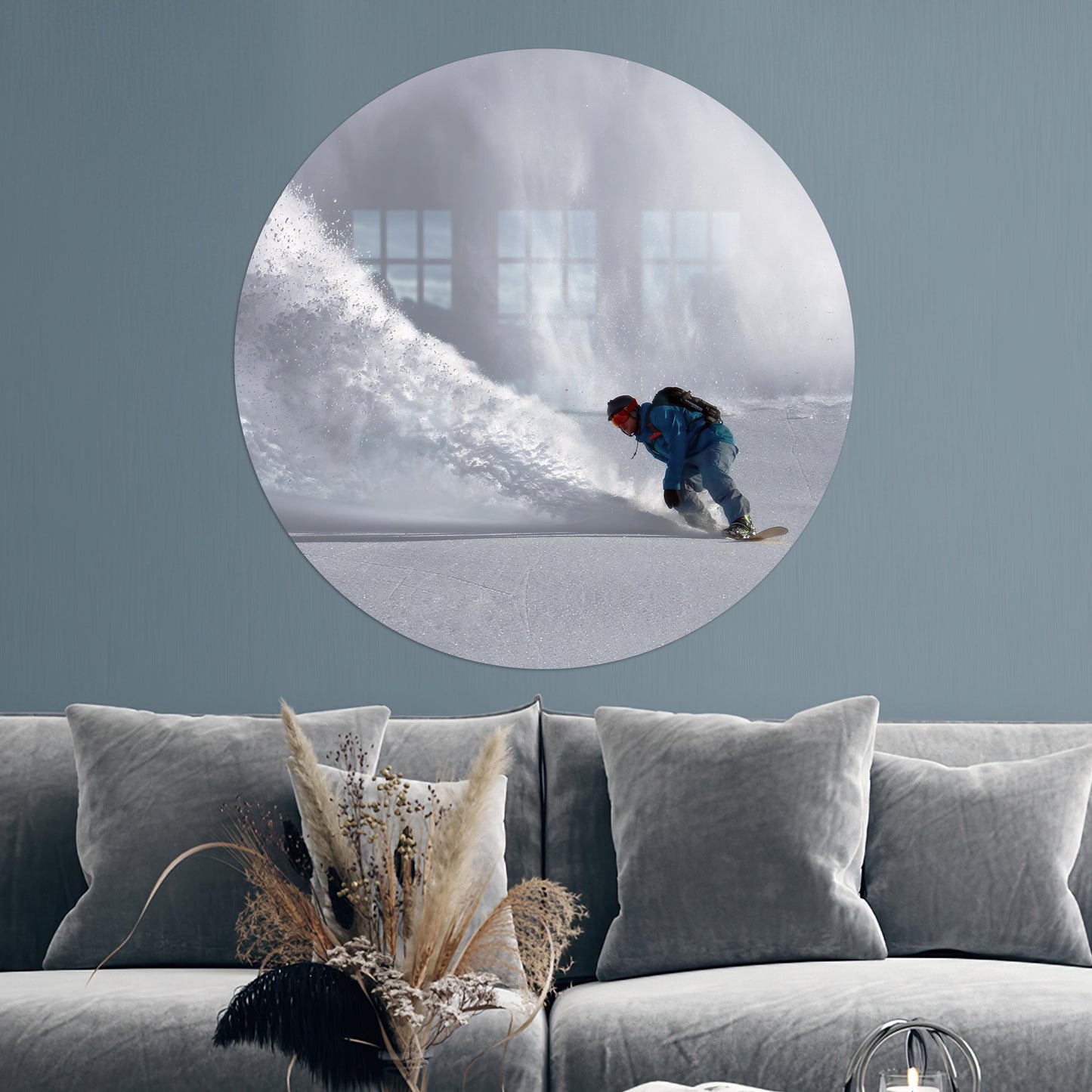 Snowboard Winter Landscape Cool Glass Wall Art