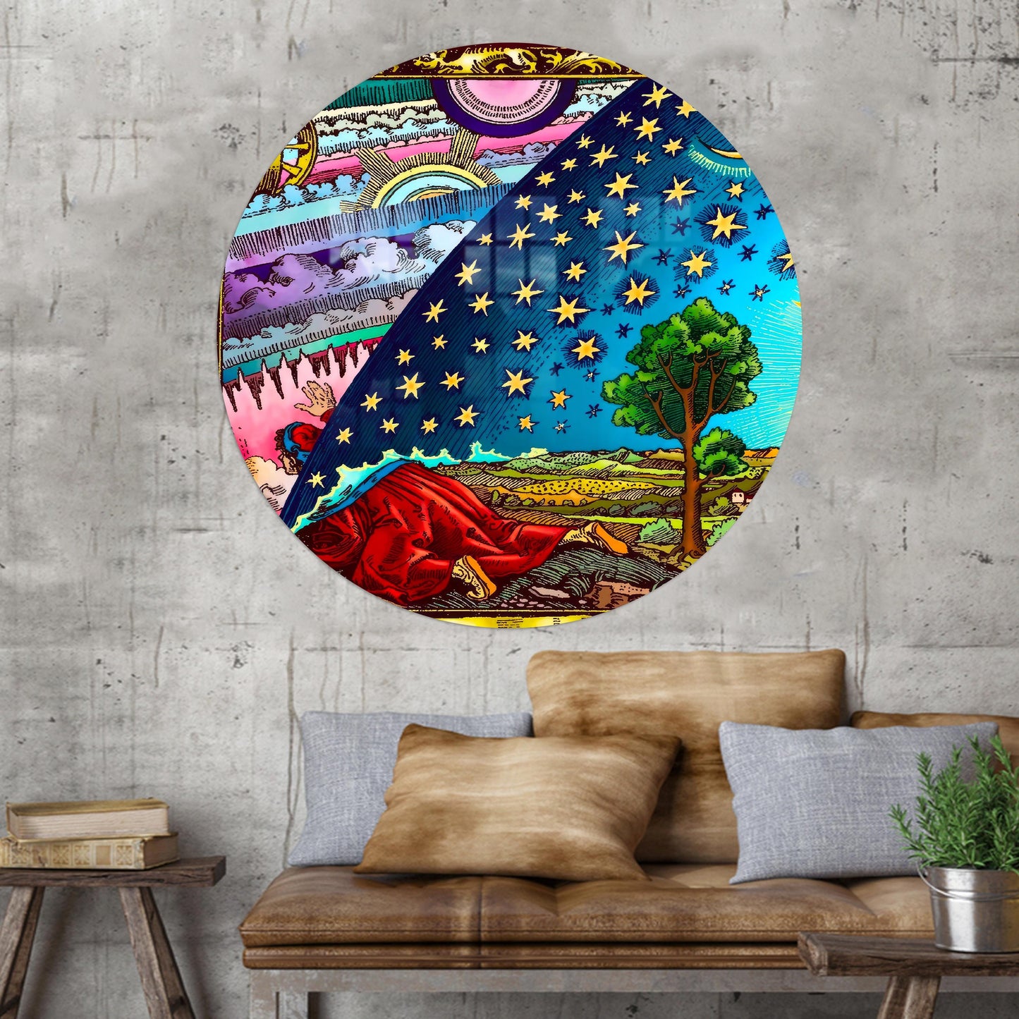 Astronomy Flammarion Printing Glass Wall Art