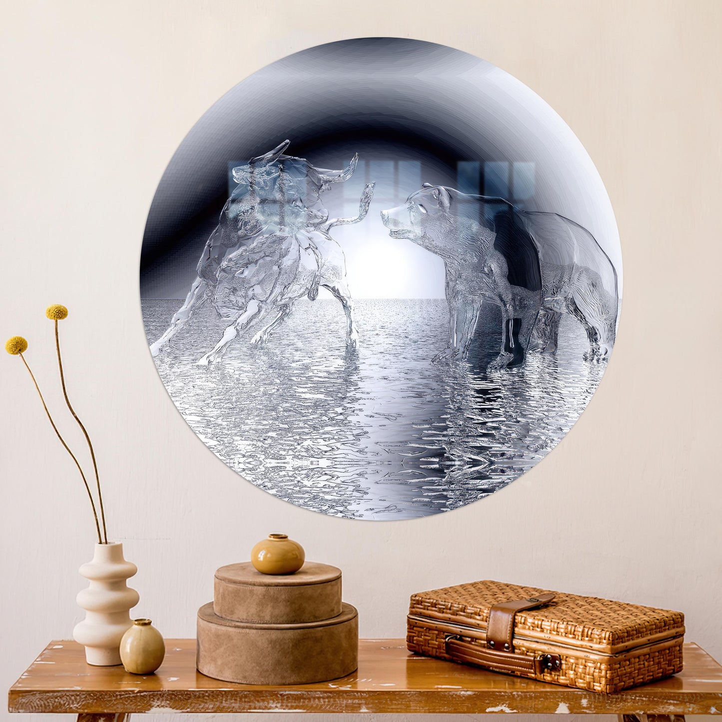 Bear Abstract Dad Glass Wall Art