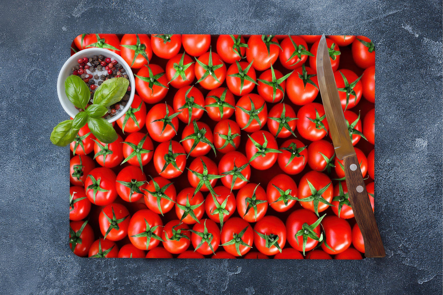 Tomato Pattern Glass Cutting Board