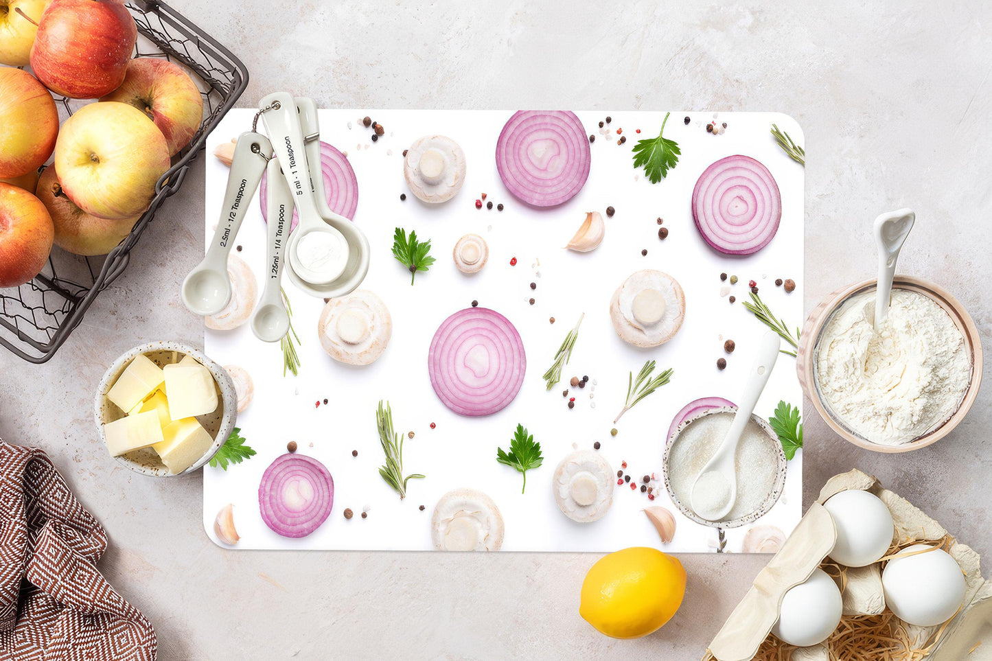 Onion Pattern Glass Cutting Board