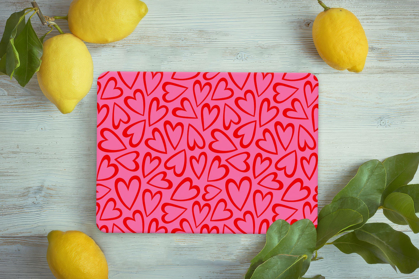 Heart Pattern Glass Cutting Board
