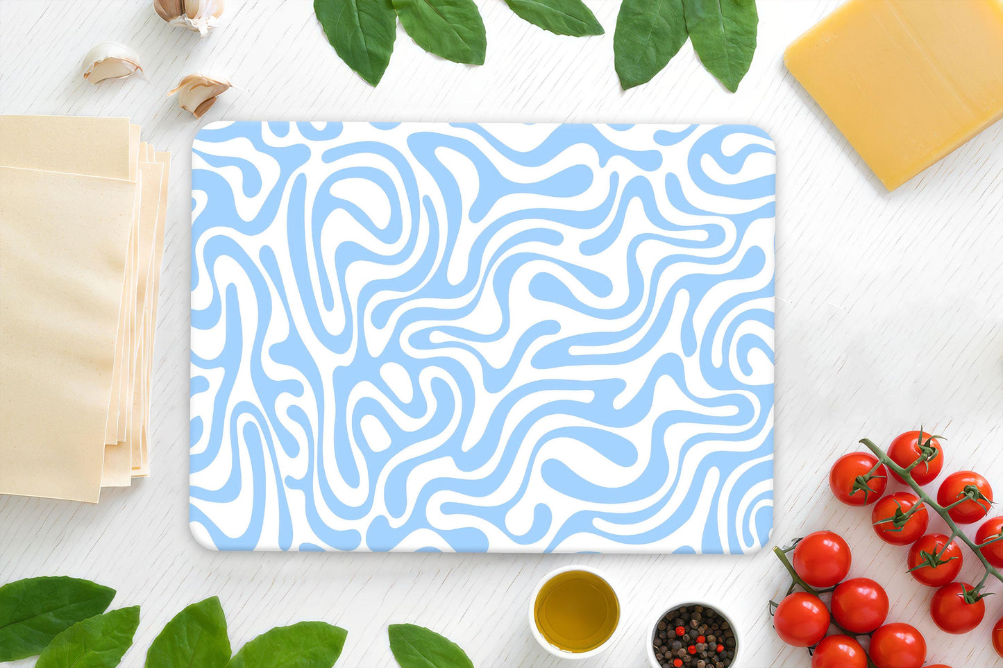 Blue Pattern Glass Cutting Board