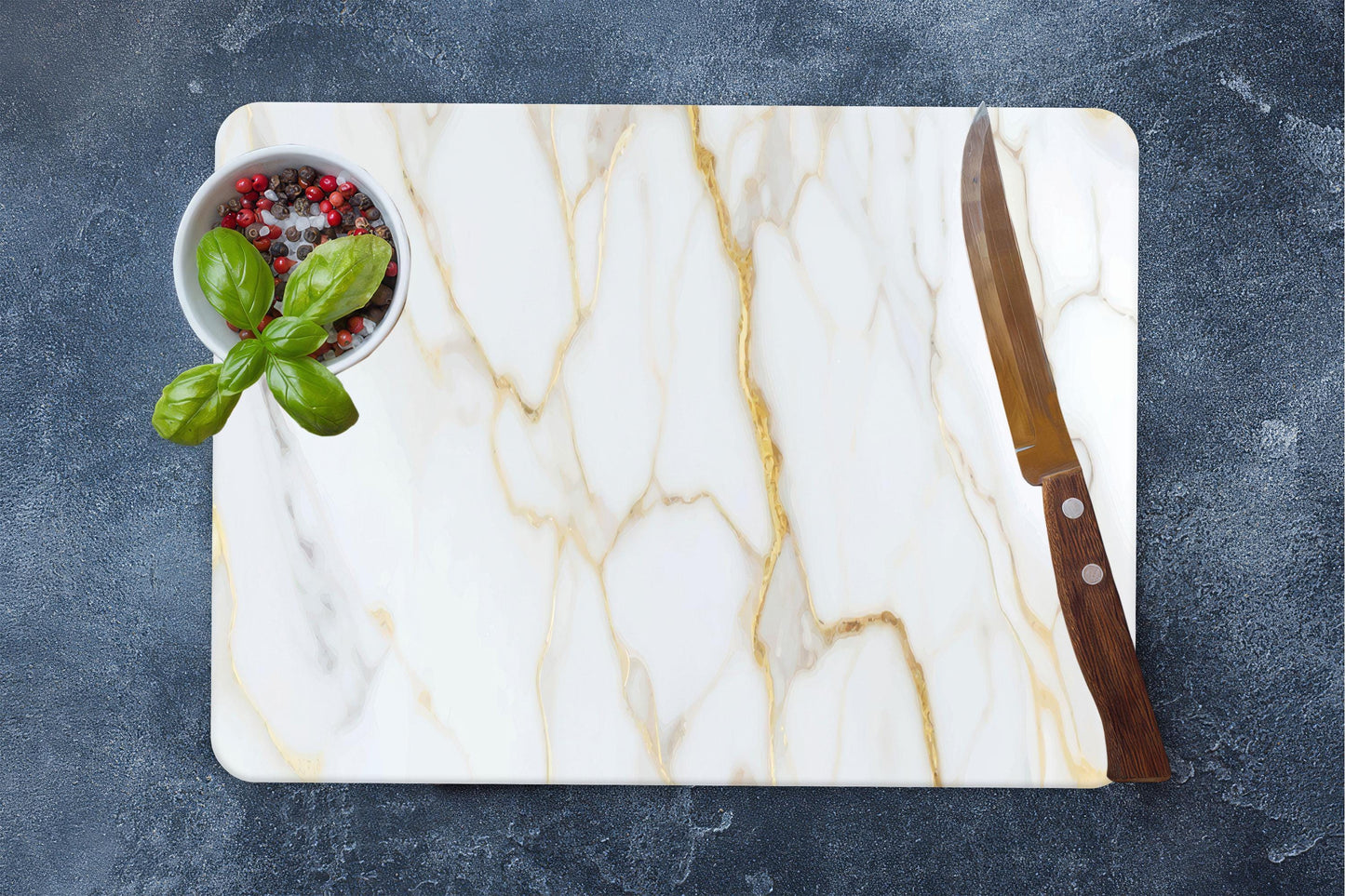 Gold Marble Glass Cutting Board