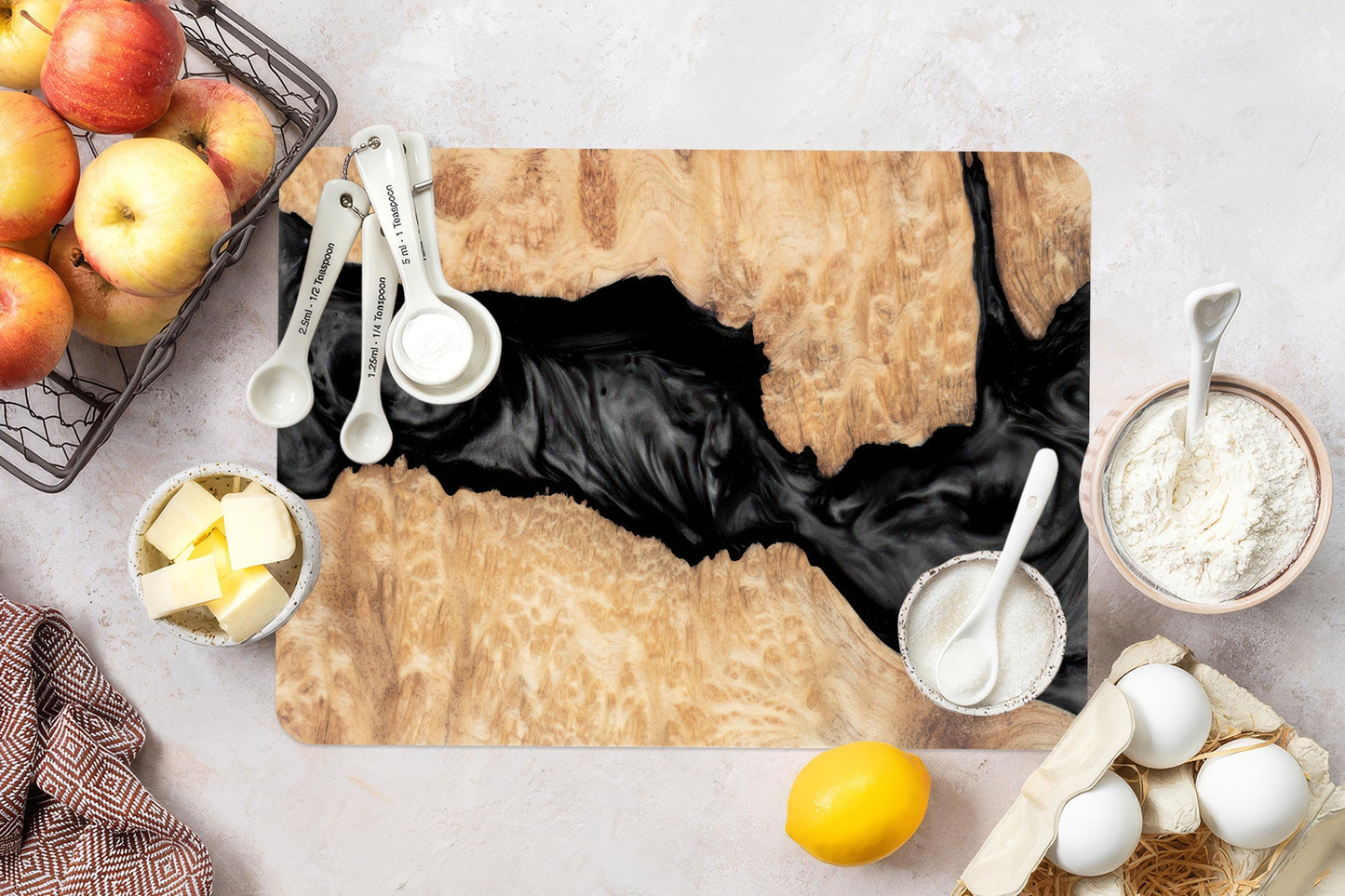 Woodgrain Epoxy Resin Glass Cutting Board