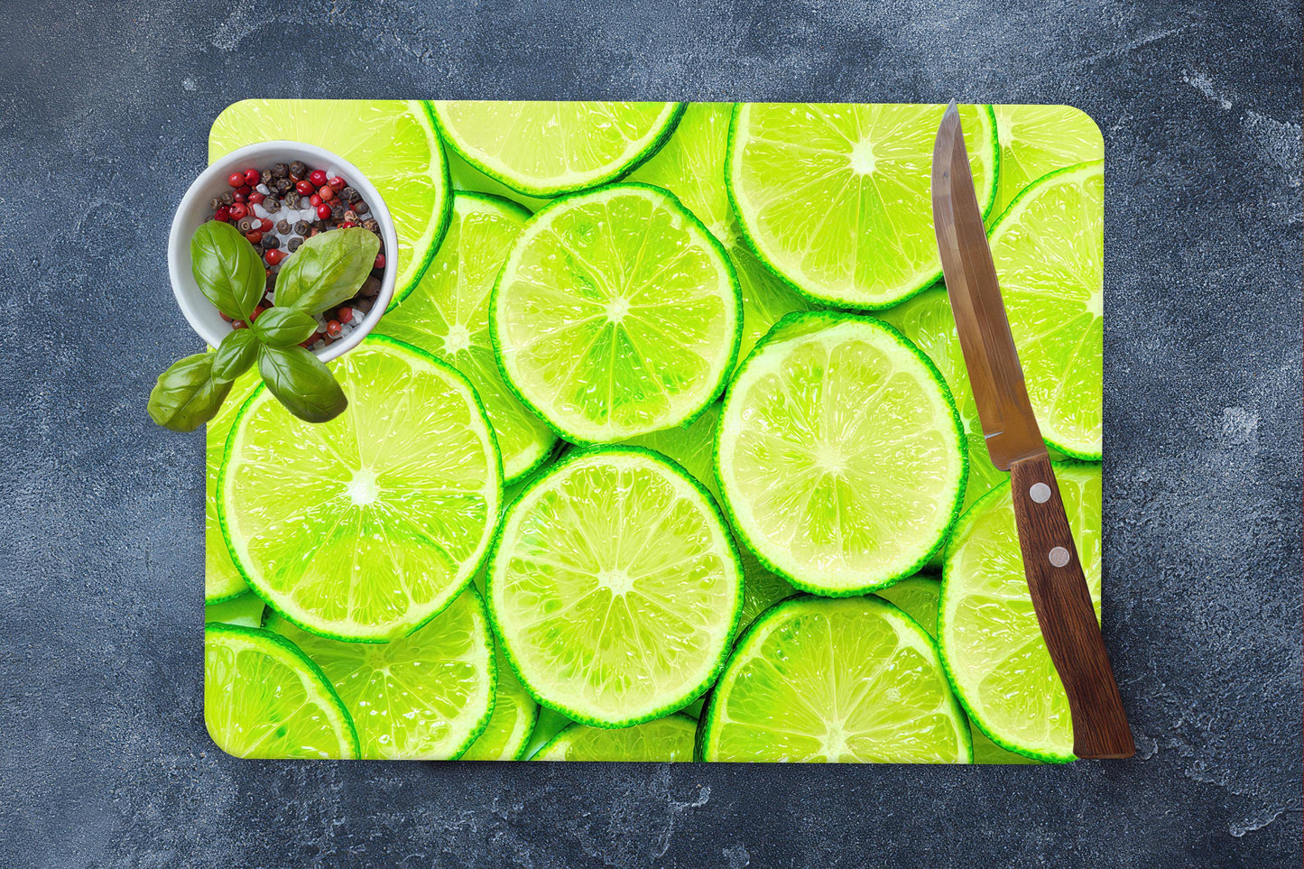 Lime Pattern Glass Cutting Board