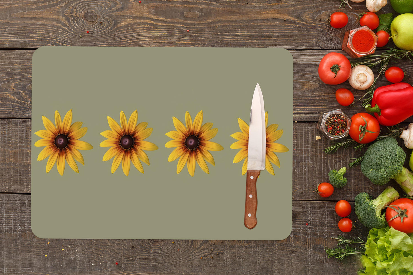 Floral Boho Glass Cutting Board