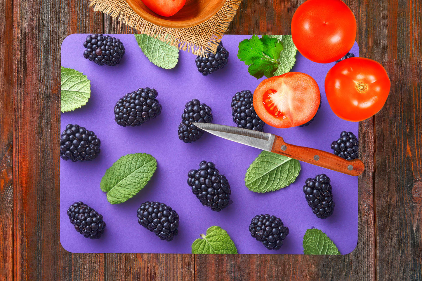 Blackberry Design Glass Cutting Board