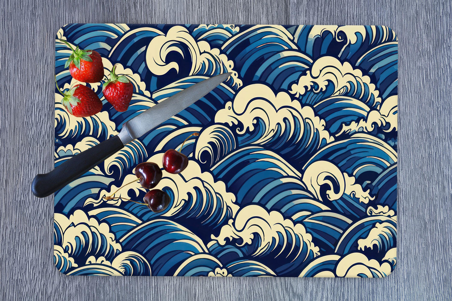 Wave Design Abstract Glass Cutting Board