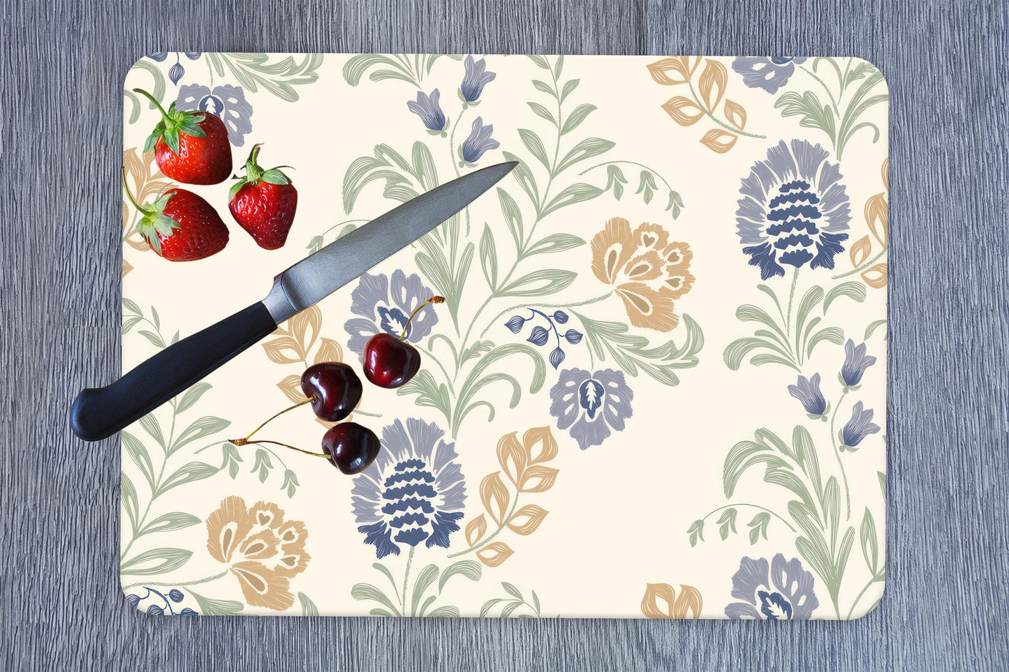 Floral Botanical Glass Cutting Board