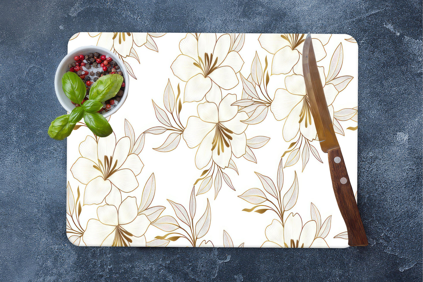 Floral Glass Cutting Board