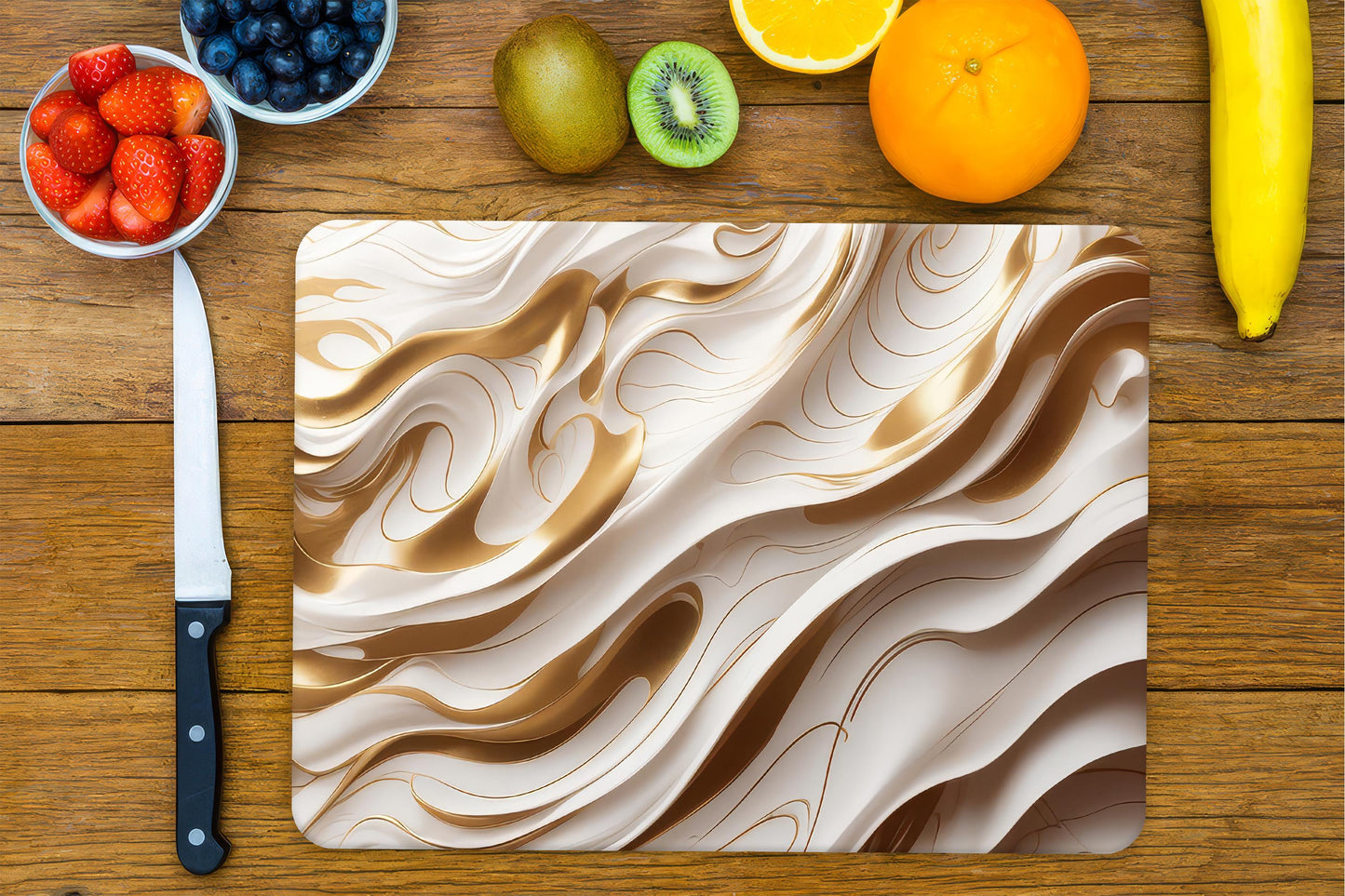 Sleek Abstract Design Your Glass Cutting Board