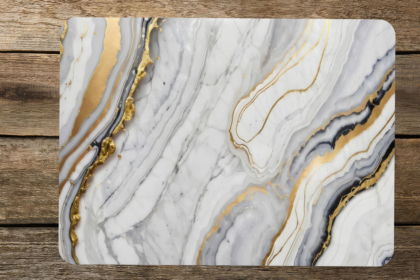 Gold Marble Pattern Glass Cutting Board