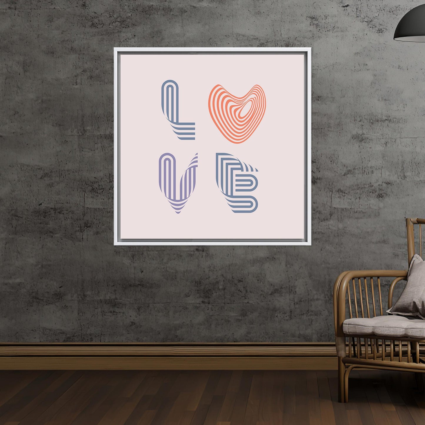 Modern Typography Love Canvas Art, Valentine's Day Gift, Romantic Decor