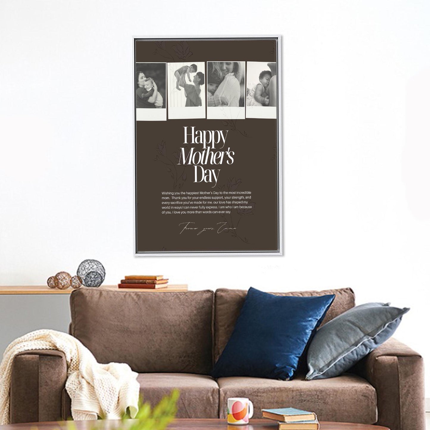 Personalized Photo Collage Canvas: Custom Photo Gift for Mom, Mother's Day Gift, Family Picture