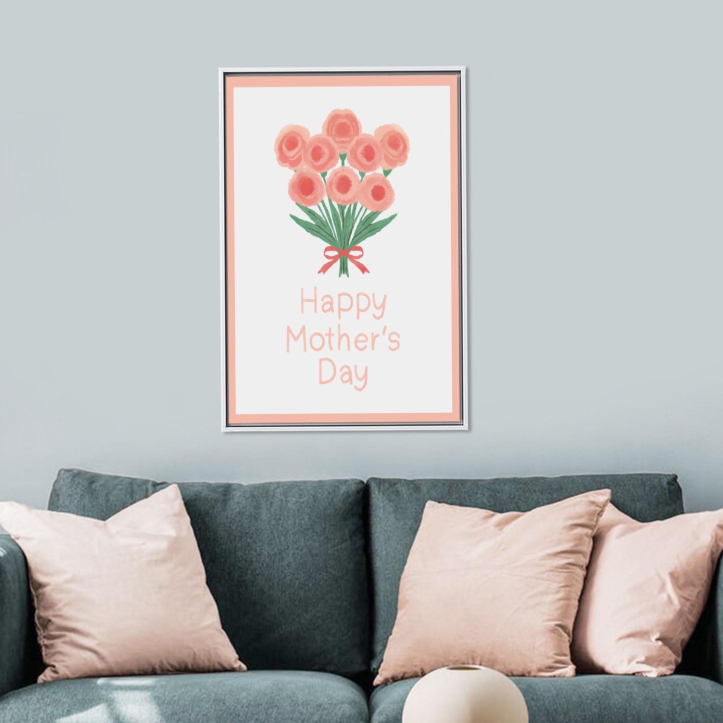 Pink Floral Mom Flower Photo Canvas Print