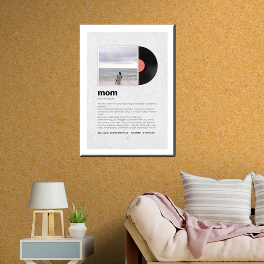 Custom Mom Definition Canvas: Personalized Photo Gift for Mother's Day, Family Memory Print