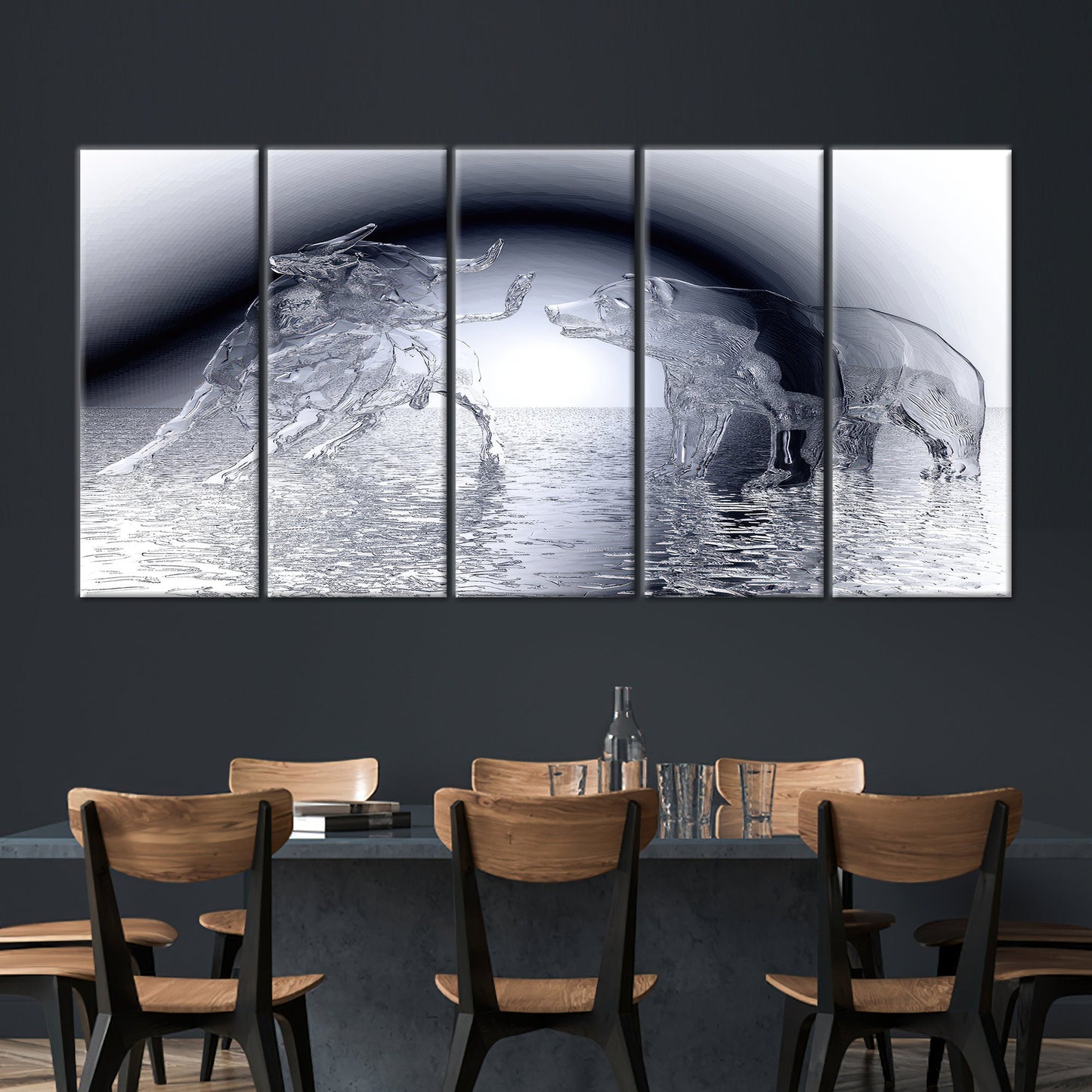 Bull and Bear Abstract Canvas Print