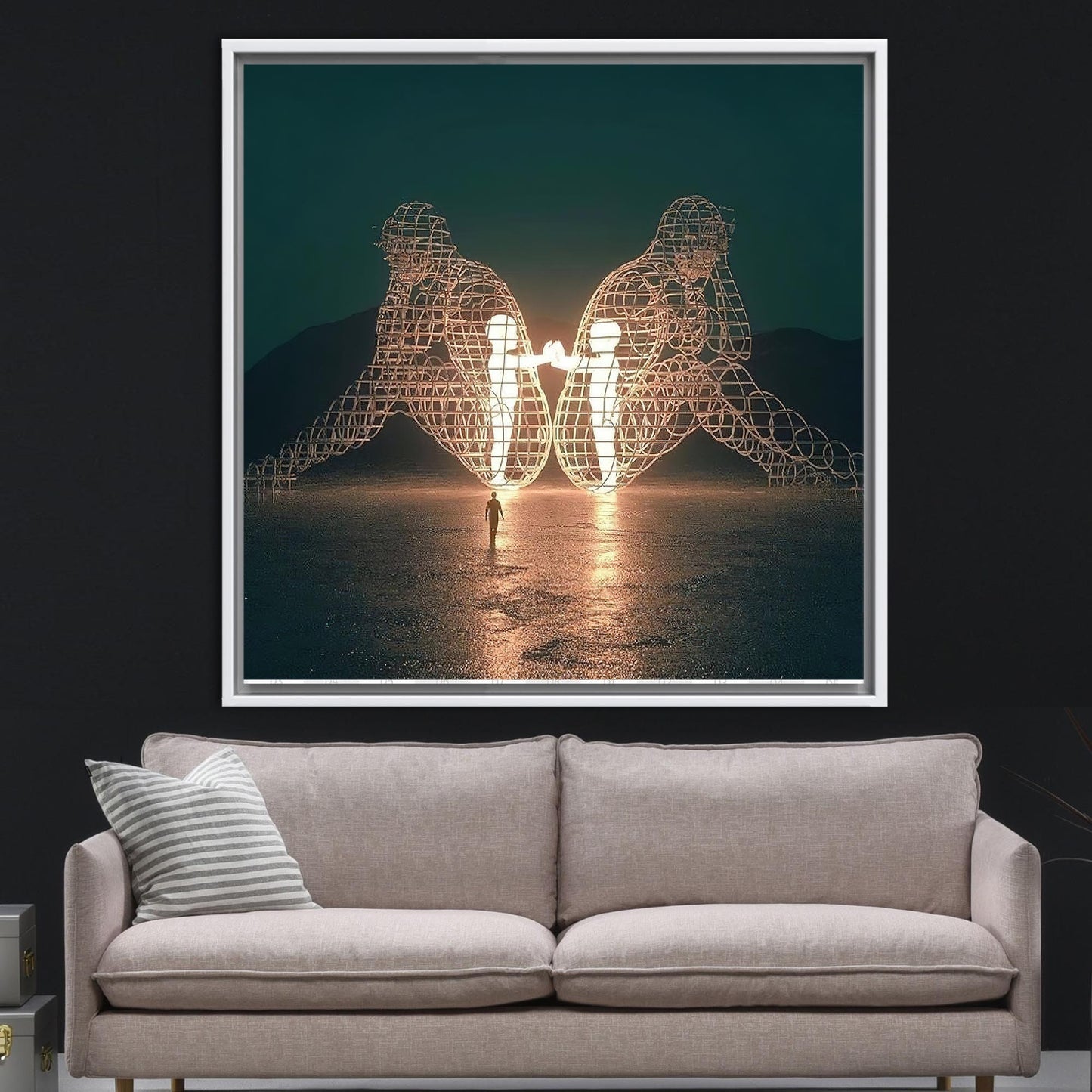 Two People Turning Their Backs Canvas Print